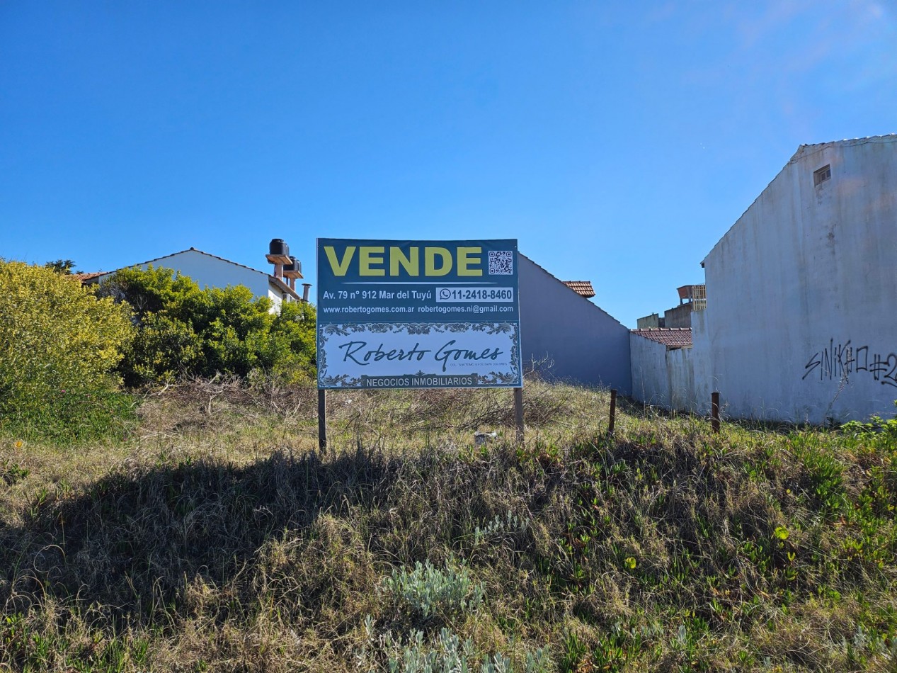 LOTE en MAR DEL TUYU - OPORTUNIDAD FRENTE AL MAR